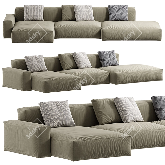 Contemporary Boca Navi Sofa Design 3D model image 4