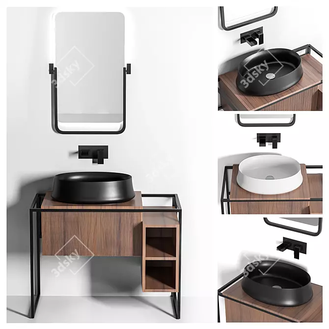 Sima Sink Bathroom Furniture Set 3D model image 1