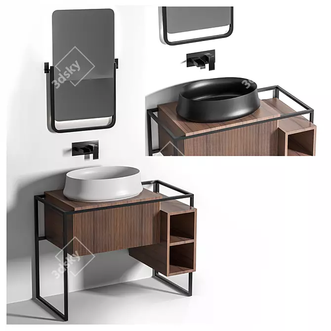 Sima Sink Bathroom Furniture Set 3D model image 2