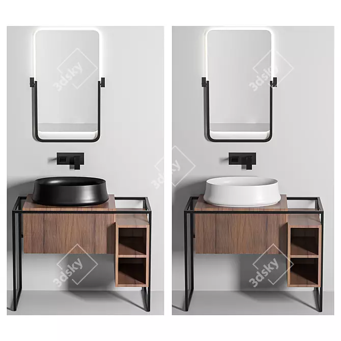 Sima Sink Bathroom Furniture Set 3D model image 3