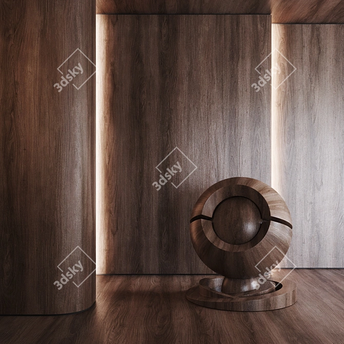Premium Walnut Serrano Wood Texture 3D model image 1
