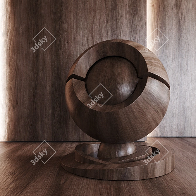 Premium Walnut Serrano Wood Texture 3D model image 2