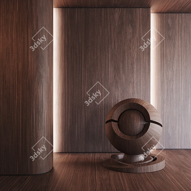Premium Walnut Vivaldi Wood Texture 3D model image 1