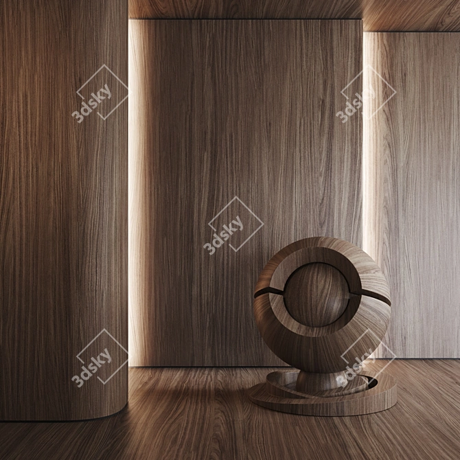 Premium Walnut Salieri Wood Texture 3D model image 1