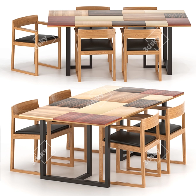 Elegant Morelato Dining Set 3D model image 1