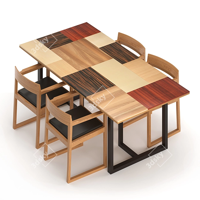 Elegant Morelato Dining Set 3D model image 2