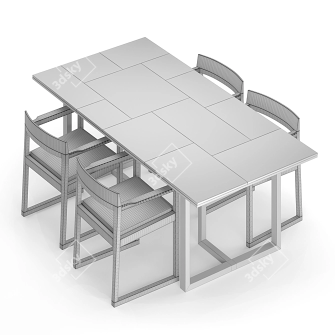 Elegant Morelato Dining Set 3D model image 5