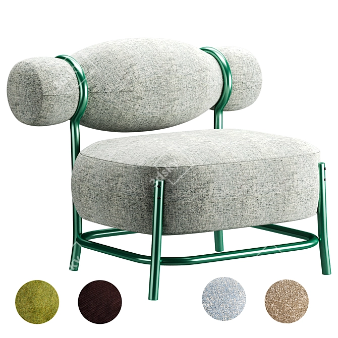 Sleek Chignon Lounge Chair 3D model image 1