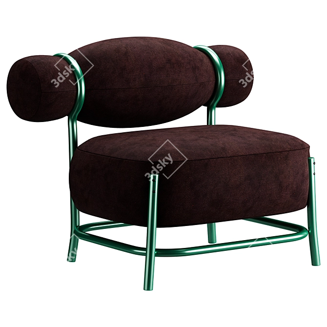 Sleek Chignon Lounge Chair 3D model image 2