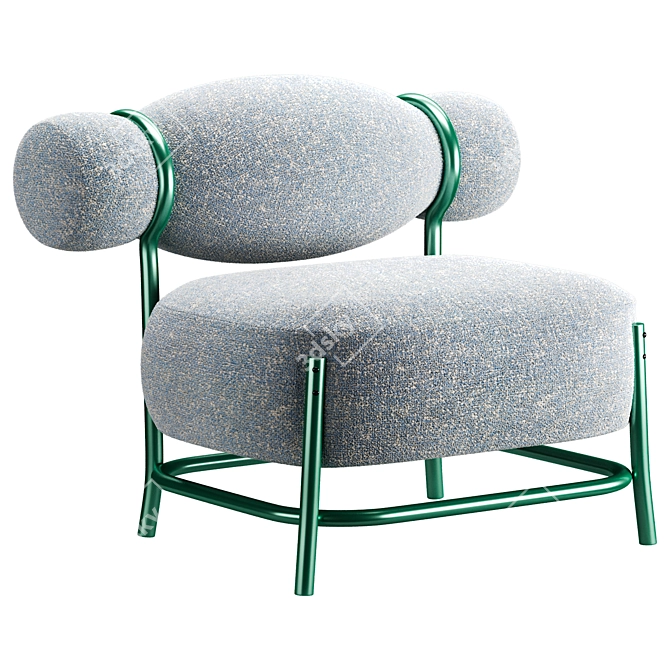 Sleek Chignon Lounge Chair 3D model image 3