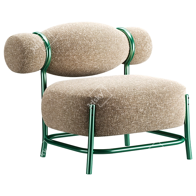 Sleek Chignon Lounge Chair 3D model image 4