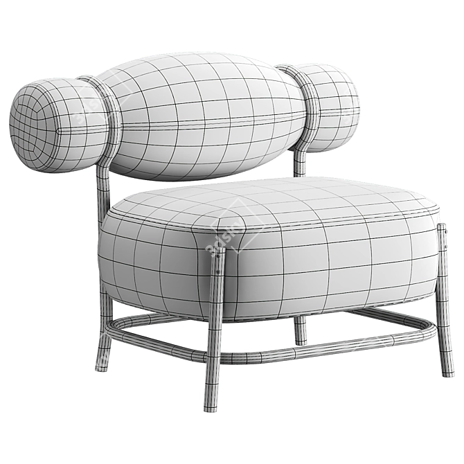 Sleek Chignon Lounge Chair 3D model image 6