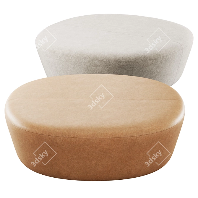 Modern Beat Pouf by Andreu World 3D model image 2