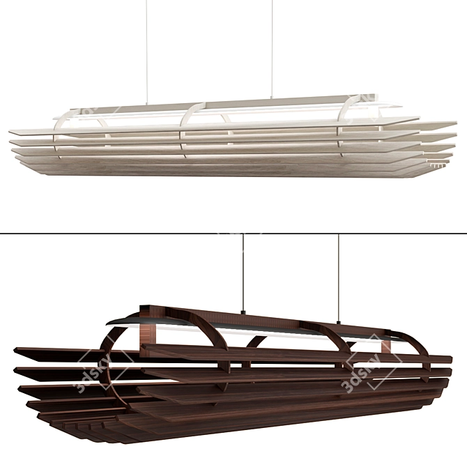 Modern Linear LED Suspension Light 3D model image 1
