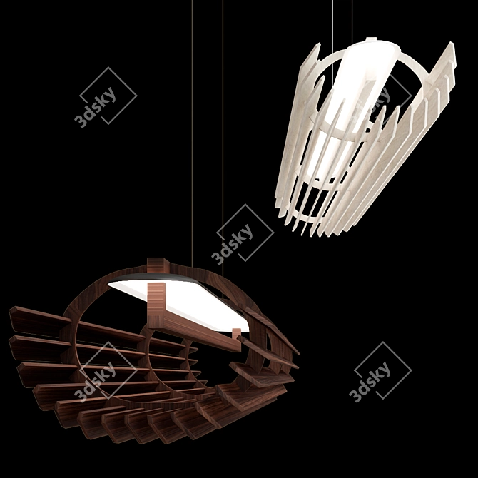 Modern Linear LED Suspension Light 3D model image 2
