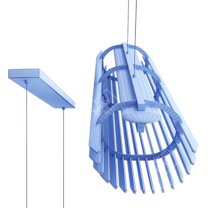 Modern Linear LED Suspension Light 3D model image 3