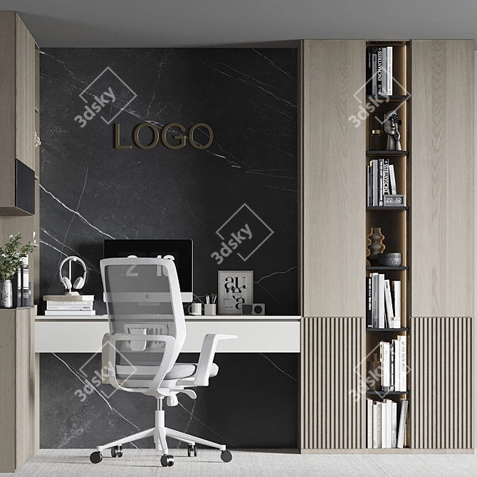 Modern Home Office Furniture Set 3D model image 3
