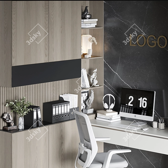 Modern Home Office Furniture Set 3D model image 4