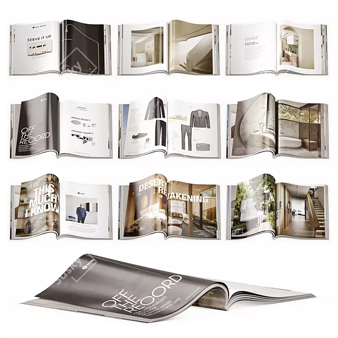 Architectural Design Magazines Set 3D model image 4