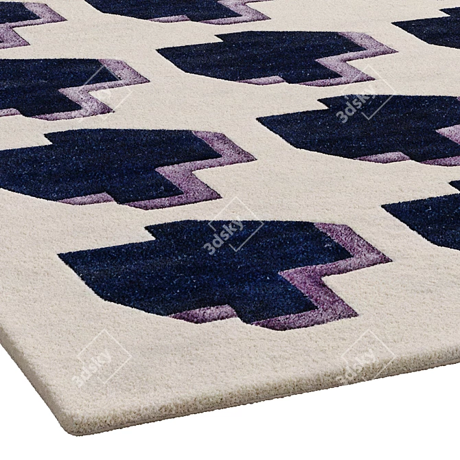 Finest Keith Blue Rug - Benuta 3D model image 3