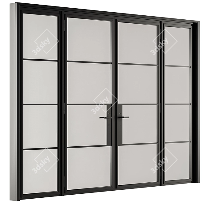 Compact Metal Glass Door Kit 3D model image 3