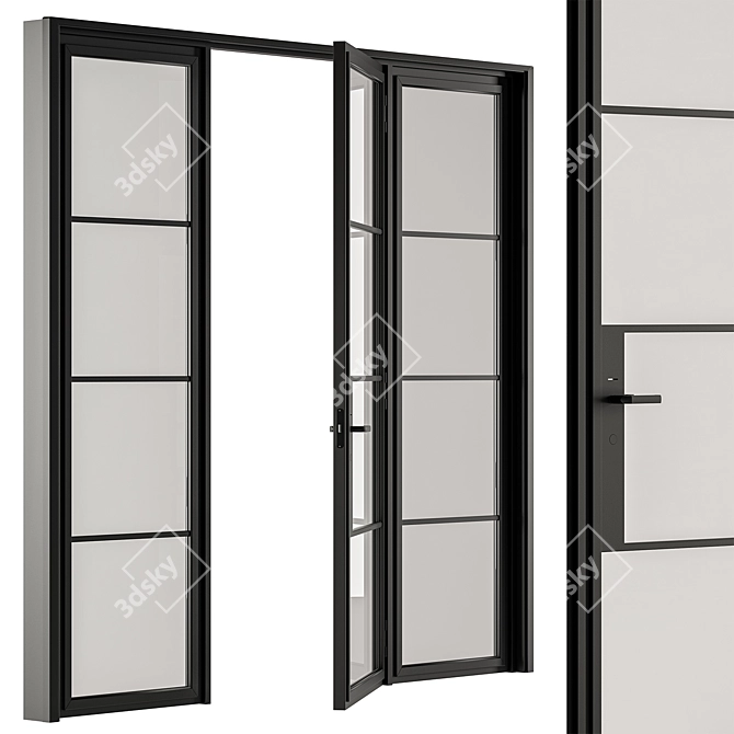 Compact Metal Glass Door Kit 3D model image 4