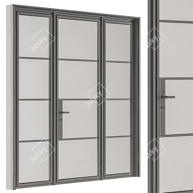 Compact Metal Glass Door Kit 3D model image 5