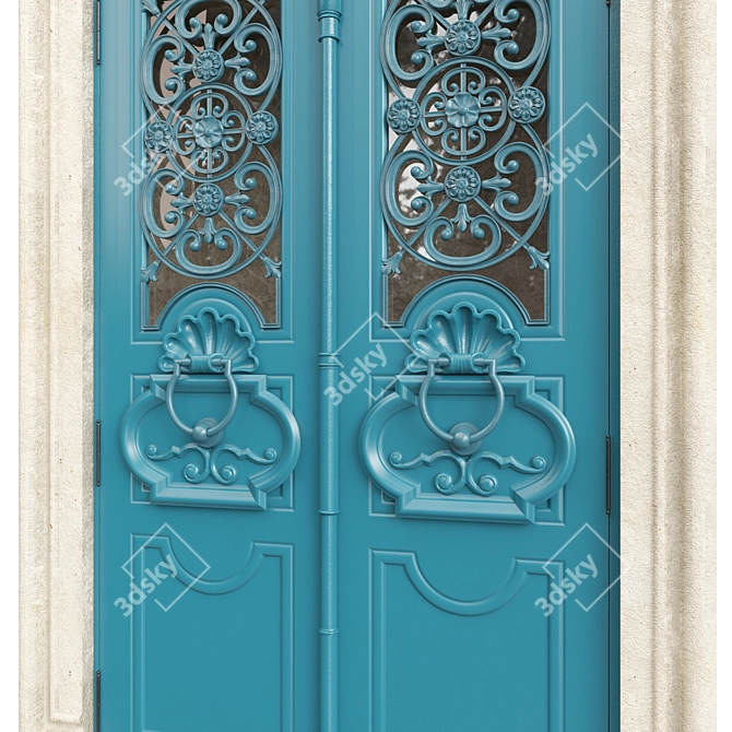 Classic Door 3D Model 1500mm 3D model image 3