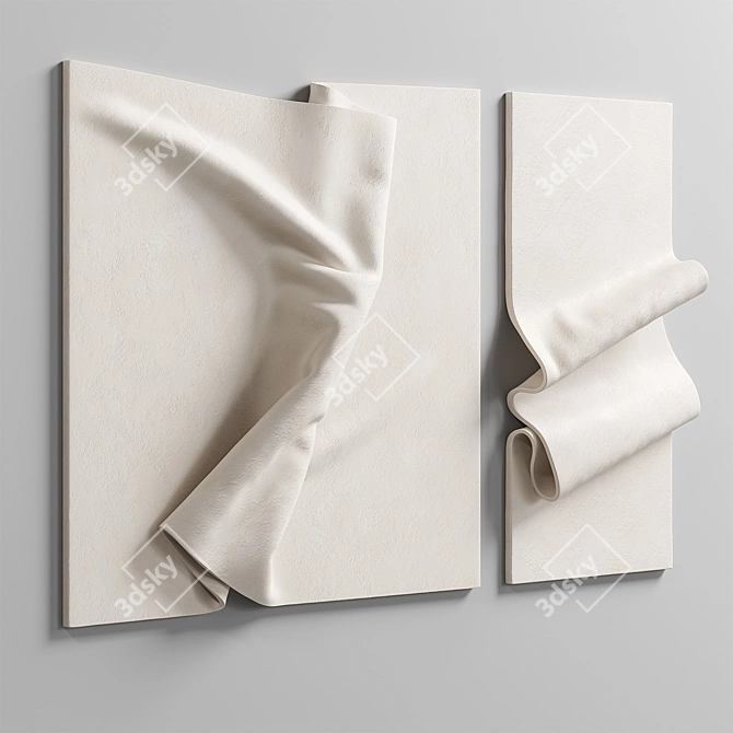 Textured Fabric Wall Panel 3D model image 6