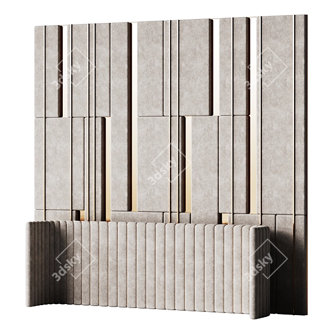 Deco Bedroom Wall Mirror Panels 3D model image 1