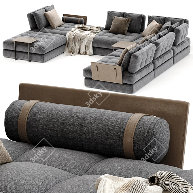 Swan Hemingway Sofa: Elegant Design 3D model image 2