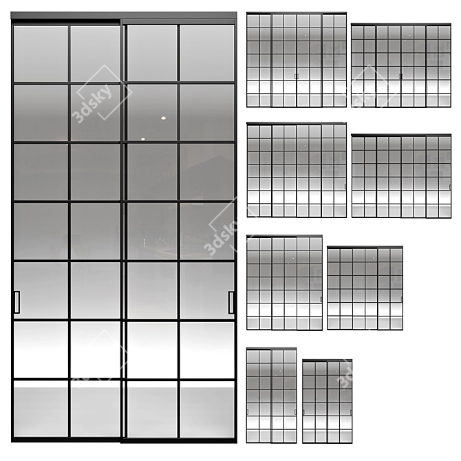 Aluminum Partitions Formato Height Varying 3D model image 1