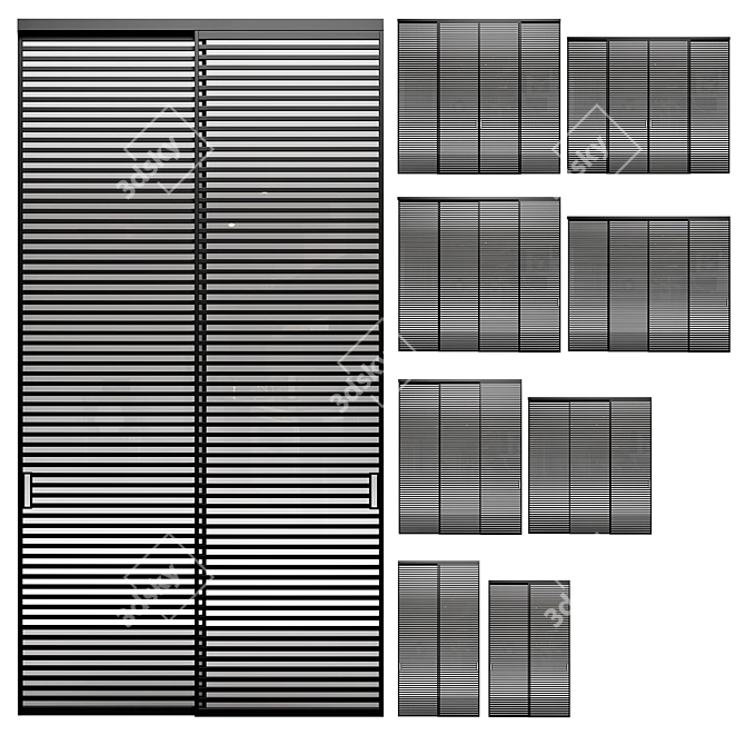 Aluminum Partitions - Various Heights 3D model image 1