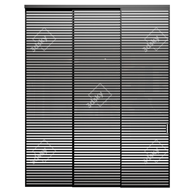 Aluminum Partitions - Various Heights 3D model image 3