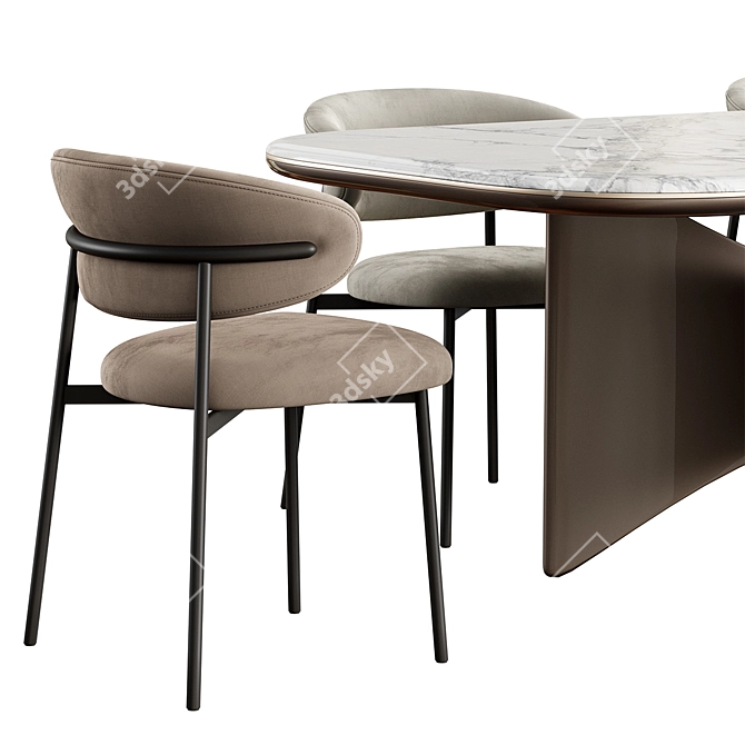 Neo Turri Blues Dining Set 3D model image 3