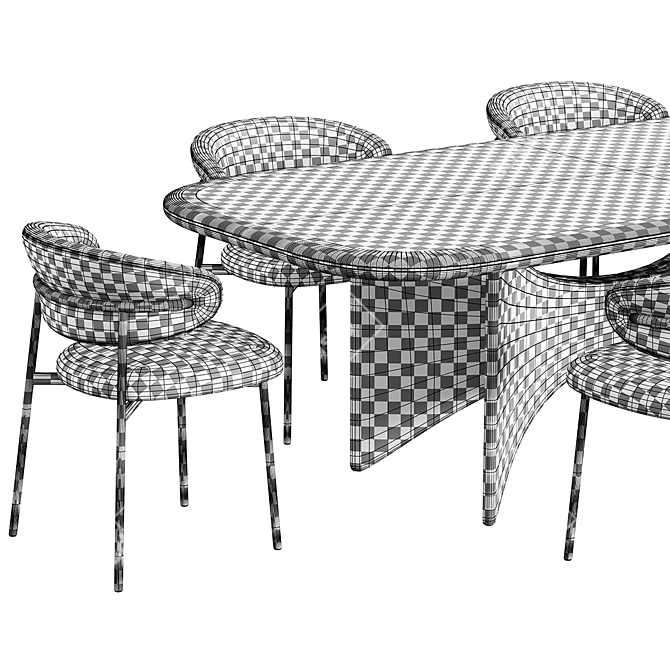 Neo Turri Blues Dining Set 3D model image 7