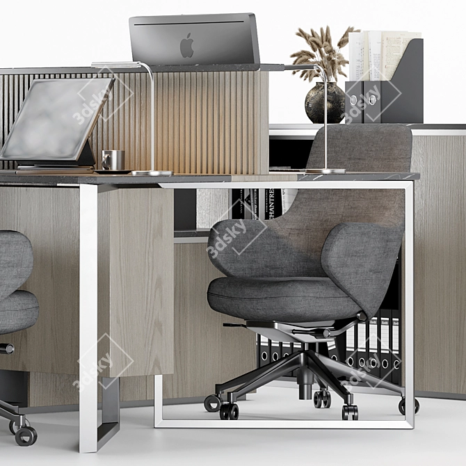 Modern Employee Office Furniture Set 3D model image 4