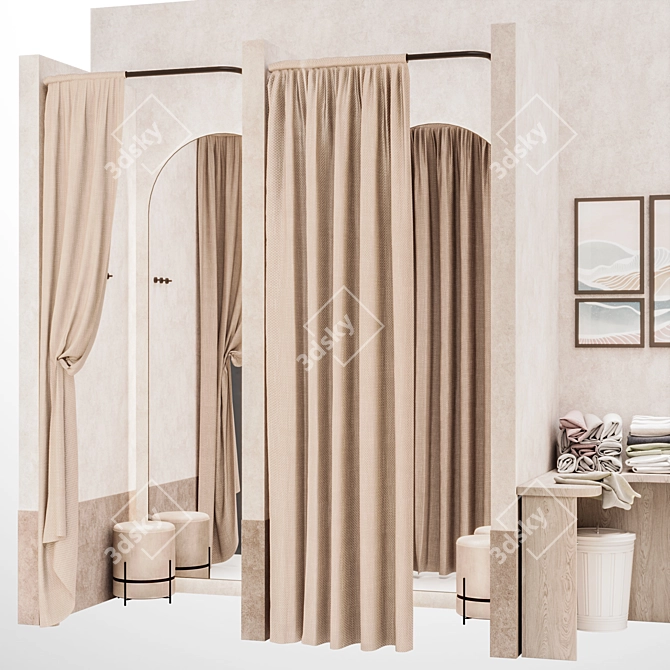 Modular Clothing Fitting Room 3D model image 3