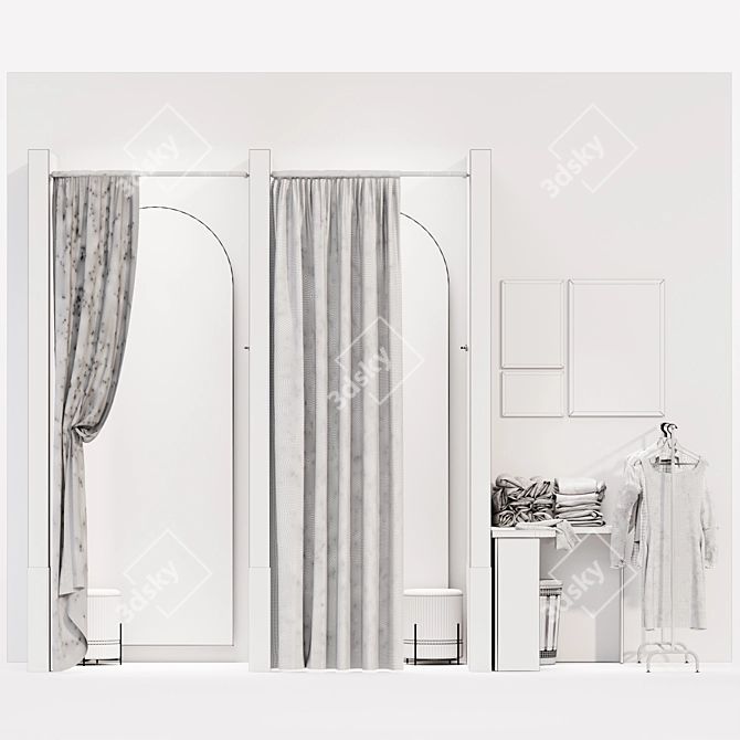 Modular Clothing Fitting Room 3D model image 9
