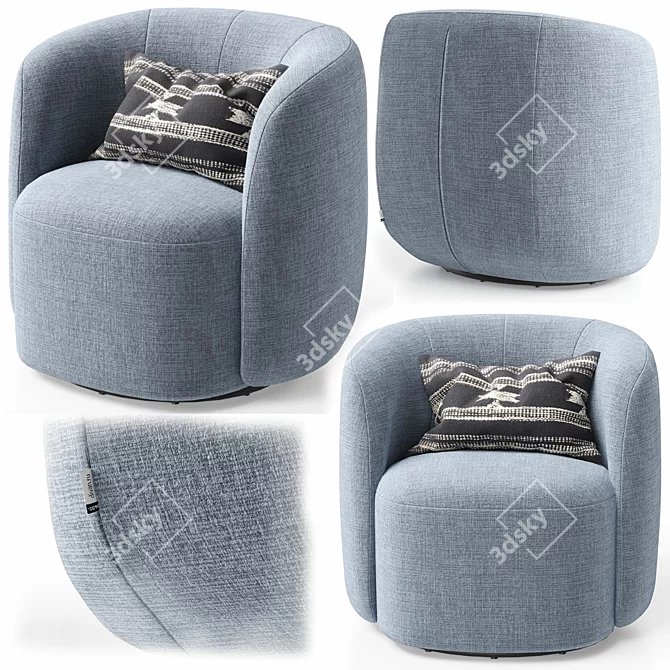 Tailored Menik Chair with Cushion 3D model image 6