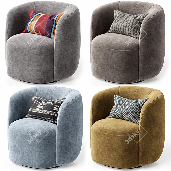 Tailored Menik Chair with Cushion 3D model image 13
