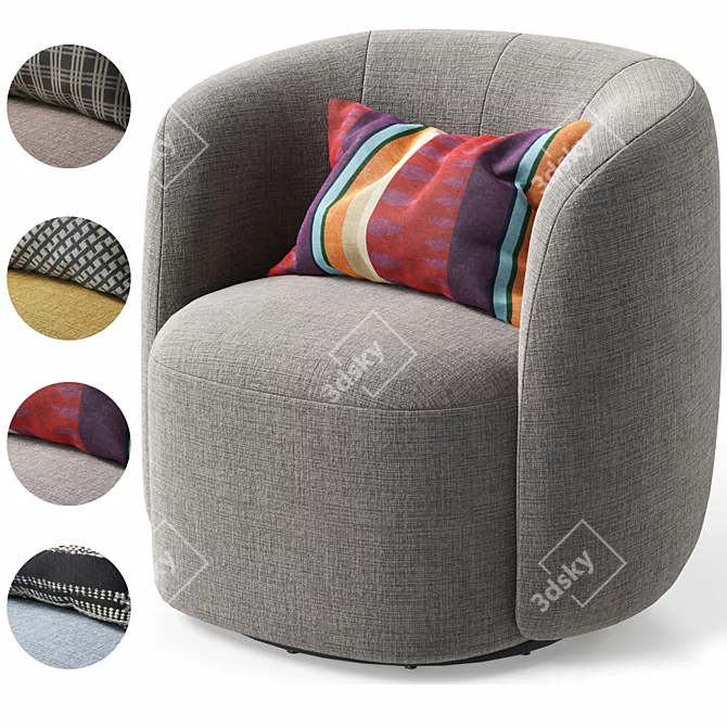 Belize Round Dining Set with Arc Dining Armchair 3D model image 1