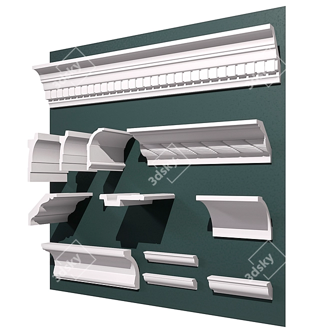 Polystyrene Cornices Set • Creative Moulding Profiles 3D model image 1