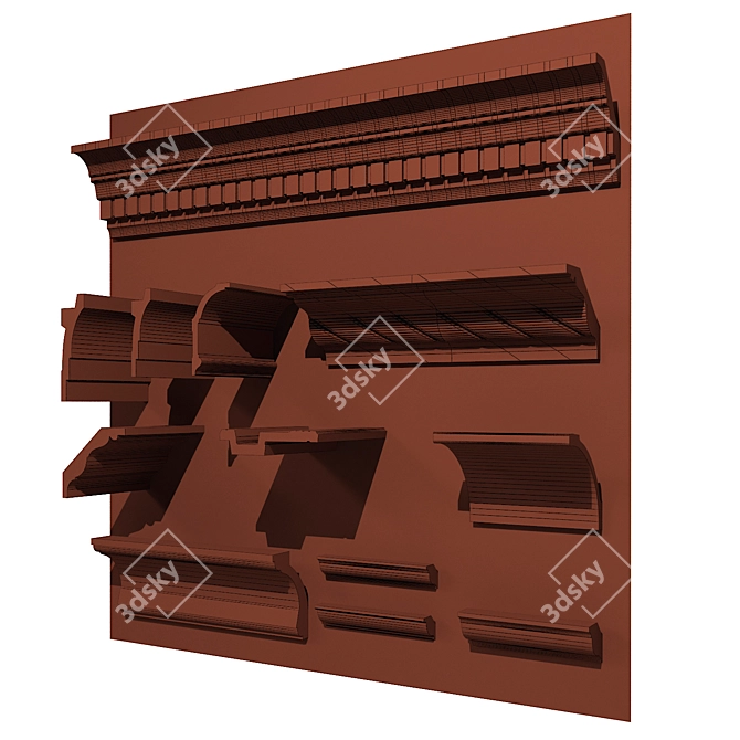 Polystyrene Cornices Set • Creative Moulding Profiles 3D model image 3