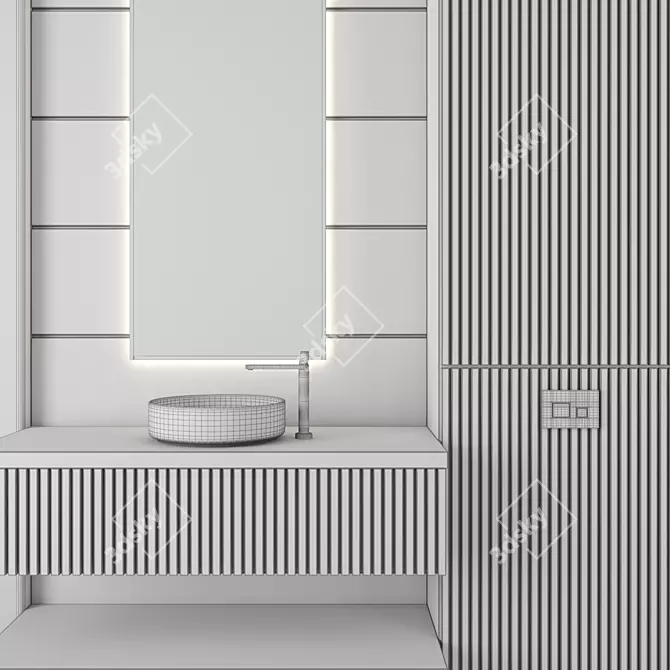 Modern Bathroom Furniture Set 98 3D model image 4
