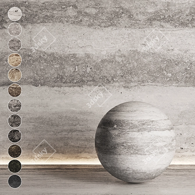 12 Seamless Travertine Stone Textures 3D model image 1