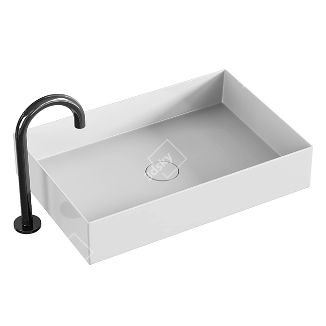 Modern Rectangular Washbasin Collection 3D model image 3