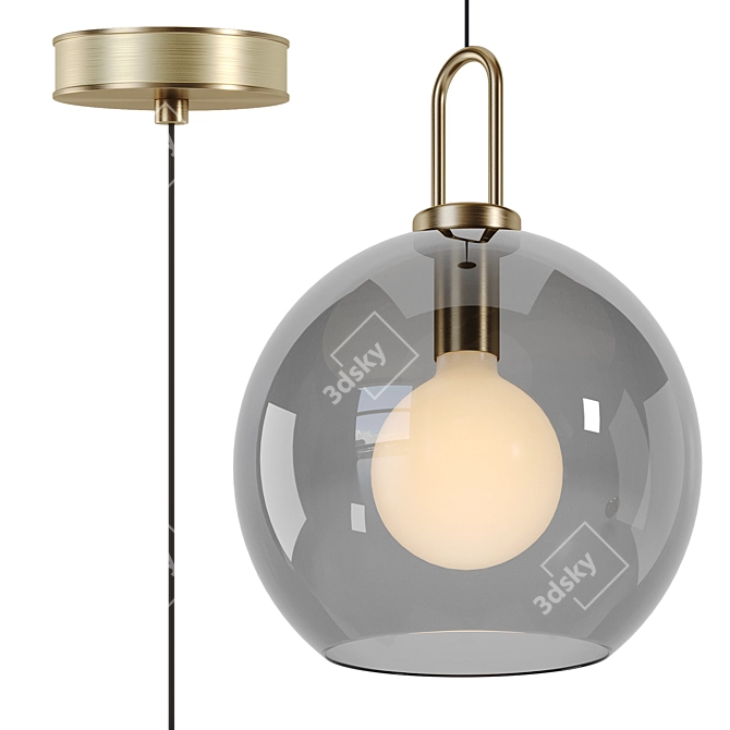 Frosted Glass Pendant Light 3D model image 4