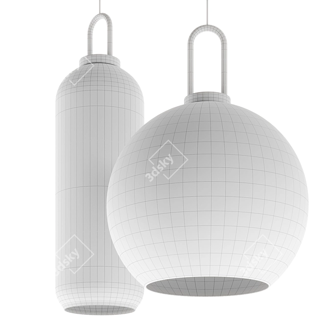 Frosted Glass Pendant Light 3D model image 6