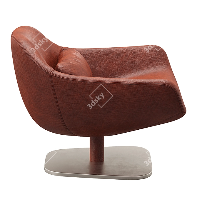 Modern Longhi Armchair, Satin Nickel 3D model image 2